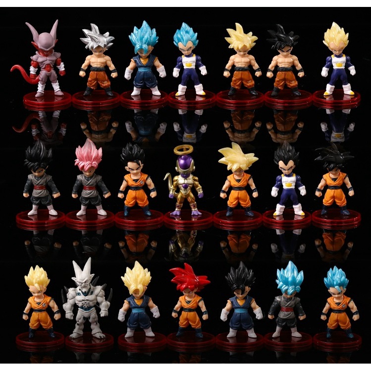 [BỘ 21 EM] mÔ HÌNH đồ chơi goku chibi mini dragonball dragon ball các nhân vật 7 viên ngọc rồng songoku cell chibi