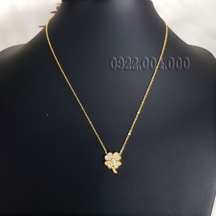 Dây chuyền cỏ bốn lá, dây chuyền nữ titan cỏ 4 lá DZ1689