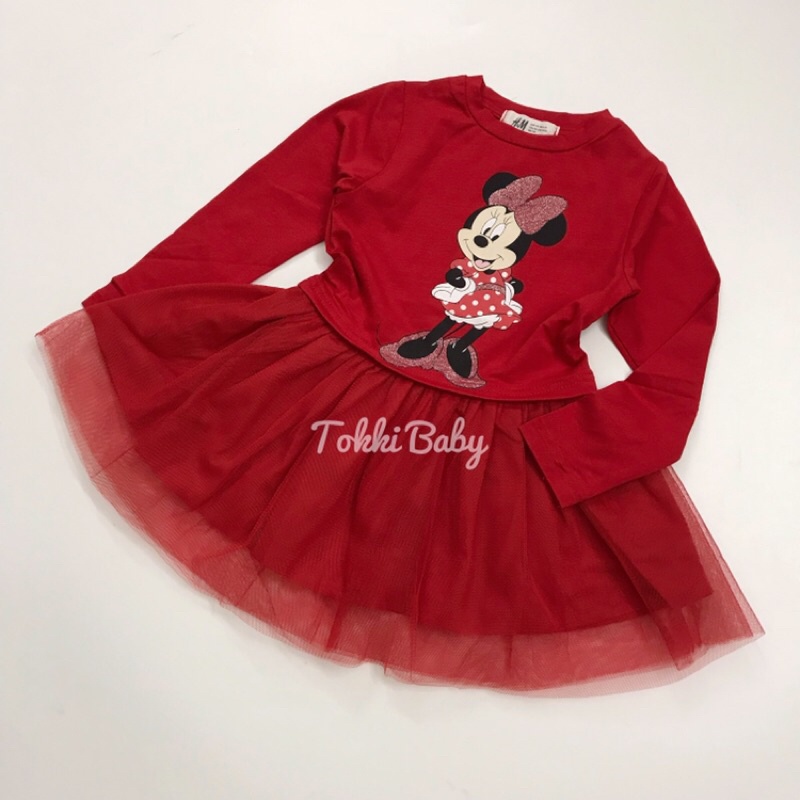 Váy tutu cho bé gái hình Mickey đỏ