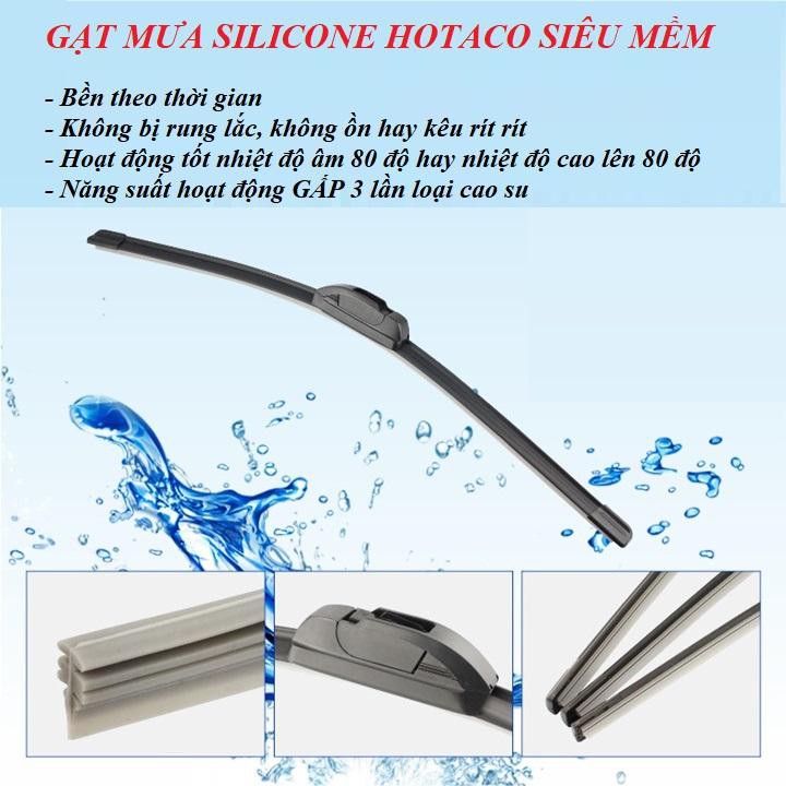 Gạt mưa ô tô silicon cao cấp - Gạt mưa siêu bền siêu sạch dành cho xe hơi, bảo hành 1 đổi 1 tới 3 tháng