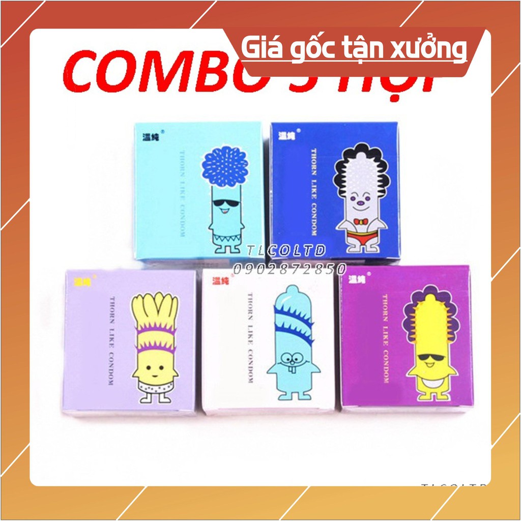 COMBO 5 HỘP BAO CAO SU RÂU
