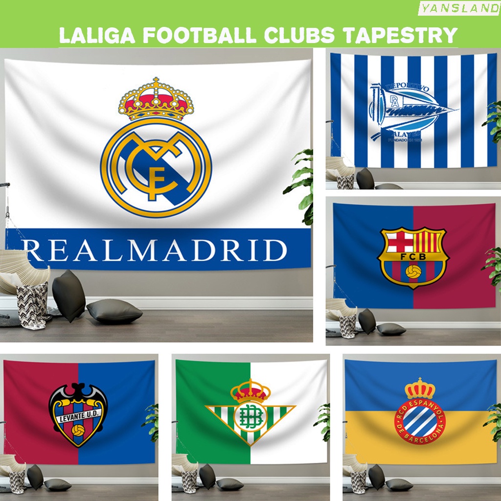 Thảm Treo Tường In Hình Logo Câu Lạc Bộ Real Madrid Barcelona