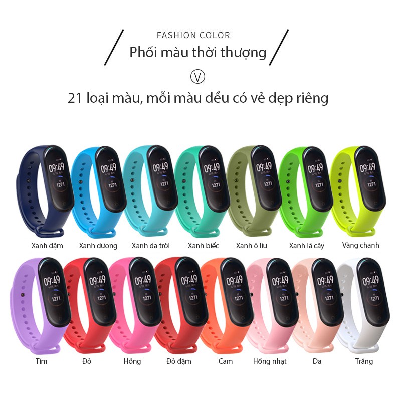 Dây đeo thay thế Slilicone cho Xiaomi Miband 4 (Nhiều màu cho bạn chọn)