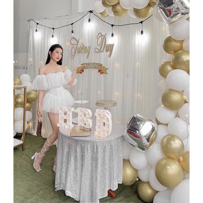 Jumpsuit Chấm Bi Trắng