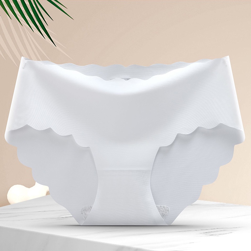 Quần lót IELGY vải cotton lụa băng không đường may kháng khuẩn lưng vừa có cỡ lớn cho nữ