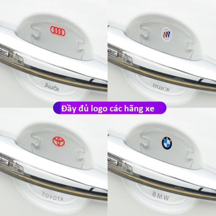 Bộ silicone trong suốt dán chống trầy xước hõm cửa đa năng đủ logo hãng xe