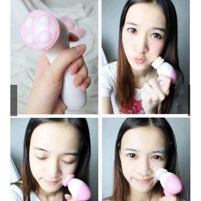 Máy Rửa Mặt 5in1 Massage, Chống Nước , Đánh Bọt, Làm Sạch Bụi Bẩn Mỹ Phẩm