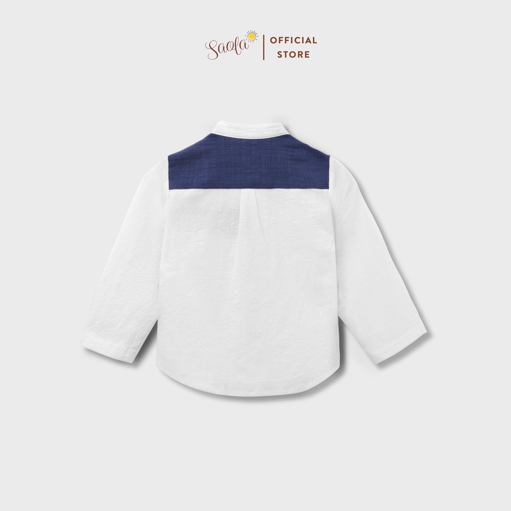 Áo Sơ Mi Bé Trai Cổ Trụ Phong Cách Hàn Quốc Dễ Thương - ALAN TOP - TOC004 - SAOLA  KIDS CLOTHING