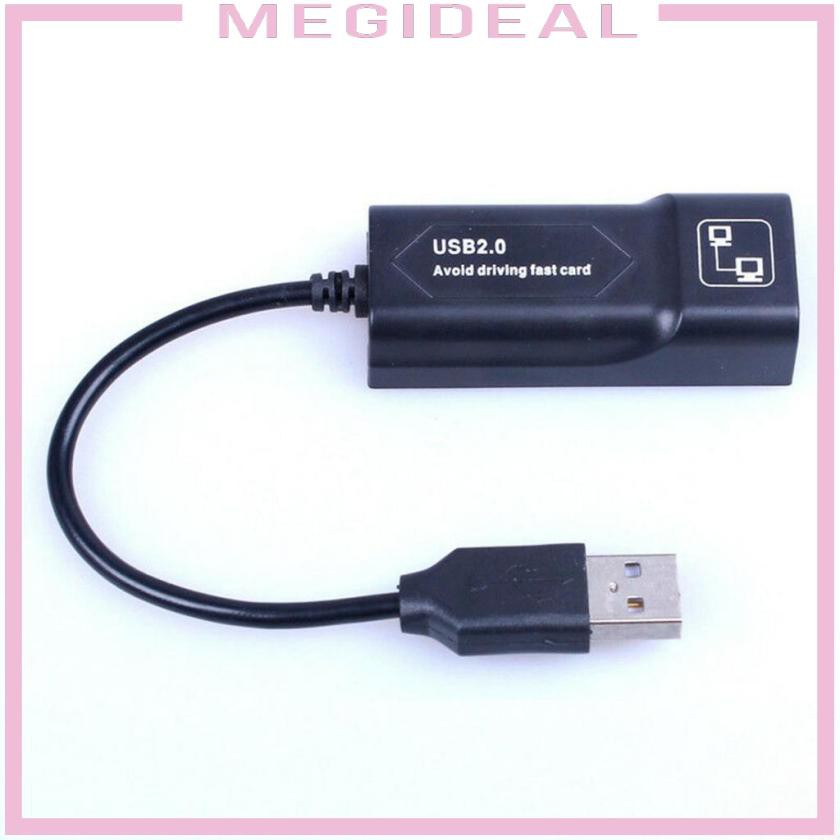 Wired Network Adapter USB 2.0 to Ethernet RJ45 100 Mbps with LED RC8512 Chip