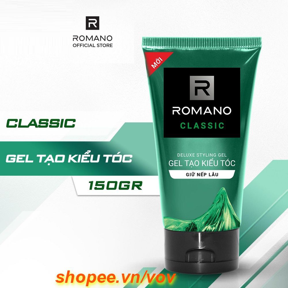 Gel vuốt tóc Romano Classic giữ nếp lâu mềm tóc 150g-Mẫu mới 100% chính hãng, vov cung cấp và bảo trợ