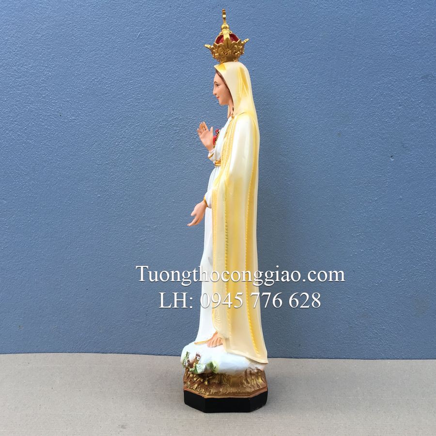 Tượng Đức Mẹ Fatima 50cm đội triều thiên