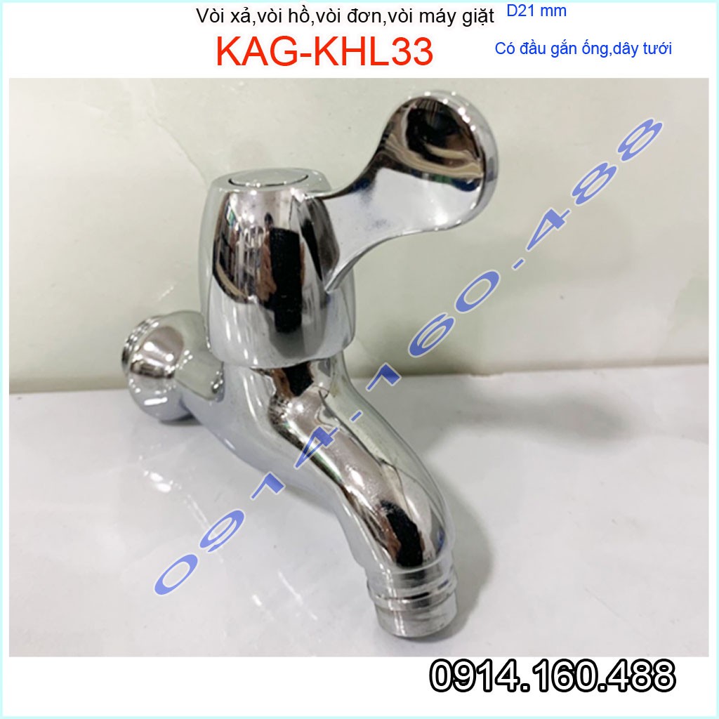 Vòi lạnh gắn tường KAG-KHL33, vòi hồ xả xô, vòi xả máy giặt xả nước mạnh sử dụng tốt