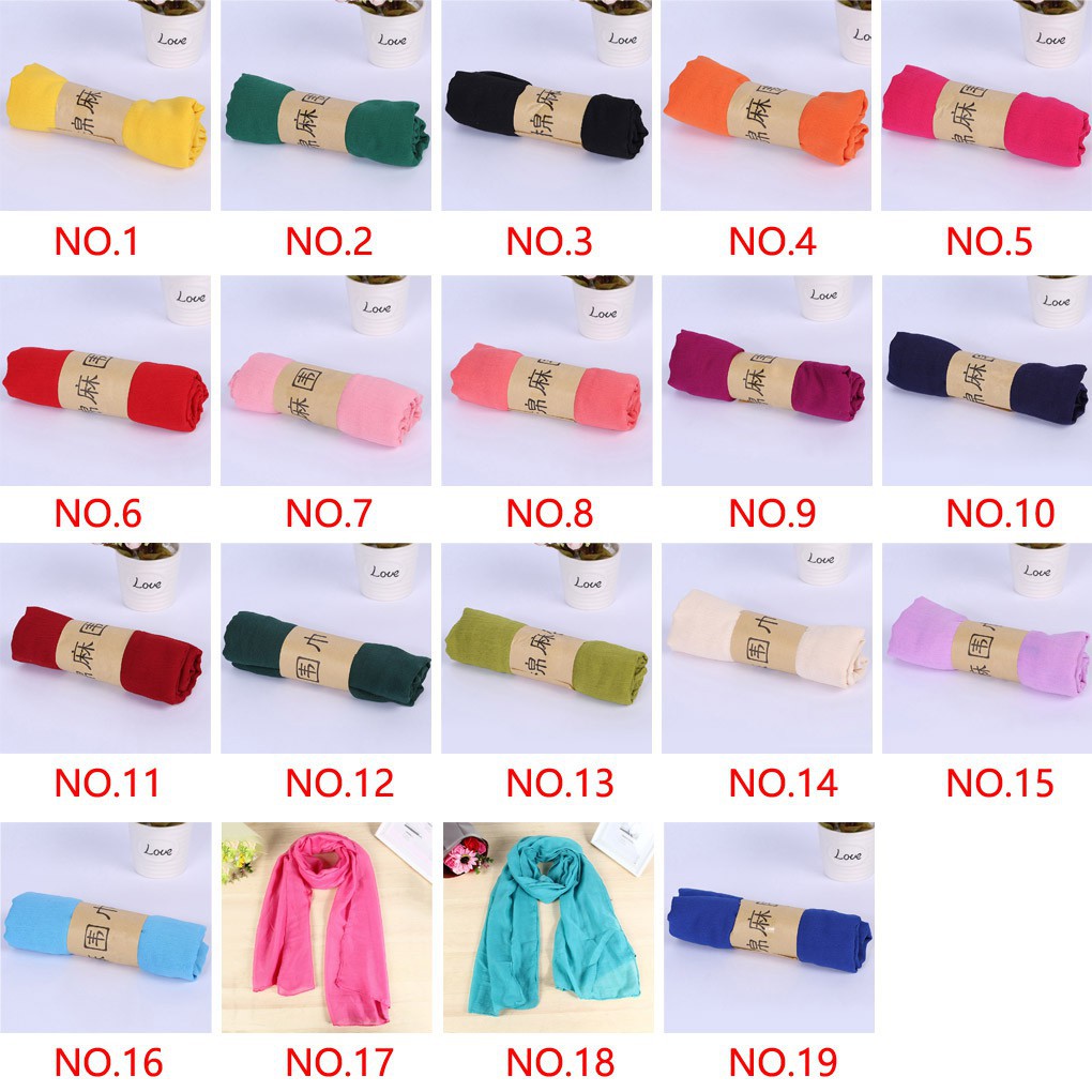 Khăn quàng cotton màu thuần