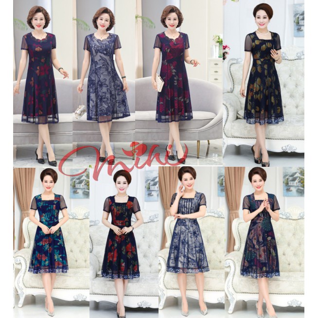 Váy Đầm Dự Tiệc Trung Niên Nữ Cao Cấp V10 - Áo Đầm Dạ Hội Cho Mẹ Đẹp Sang Trọng Thời Trang cho người lớn tuổi Bigsize -