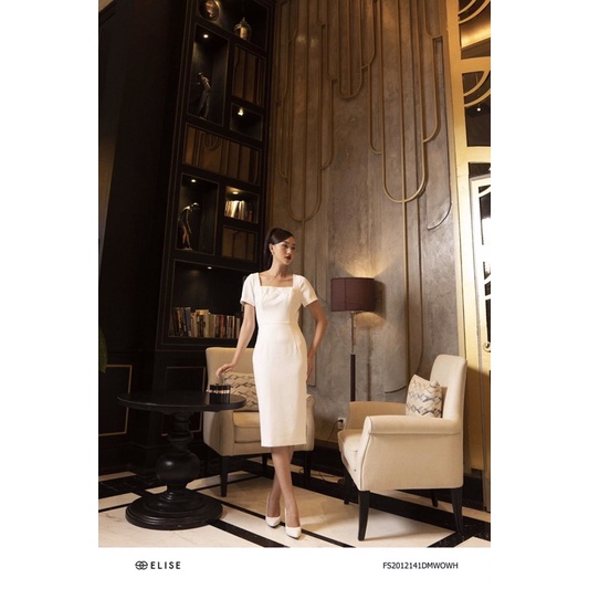 Đầm trắng elise size L mới nguyên tag