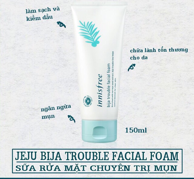 [ MẪU MỚI ] SỮA RỬA MẶT INNISFREE BIJA TROUBLE FACIAL FOAM