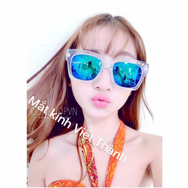 mắt Kính mát nam nữ thời trang đi biển tiktok bản to Màu độc