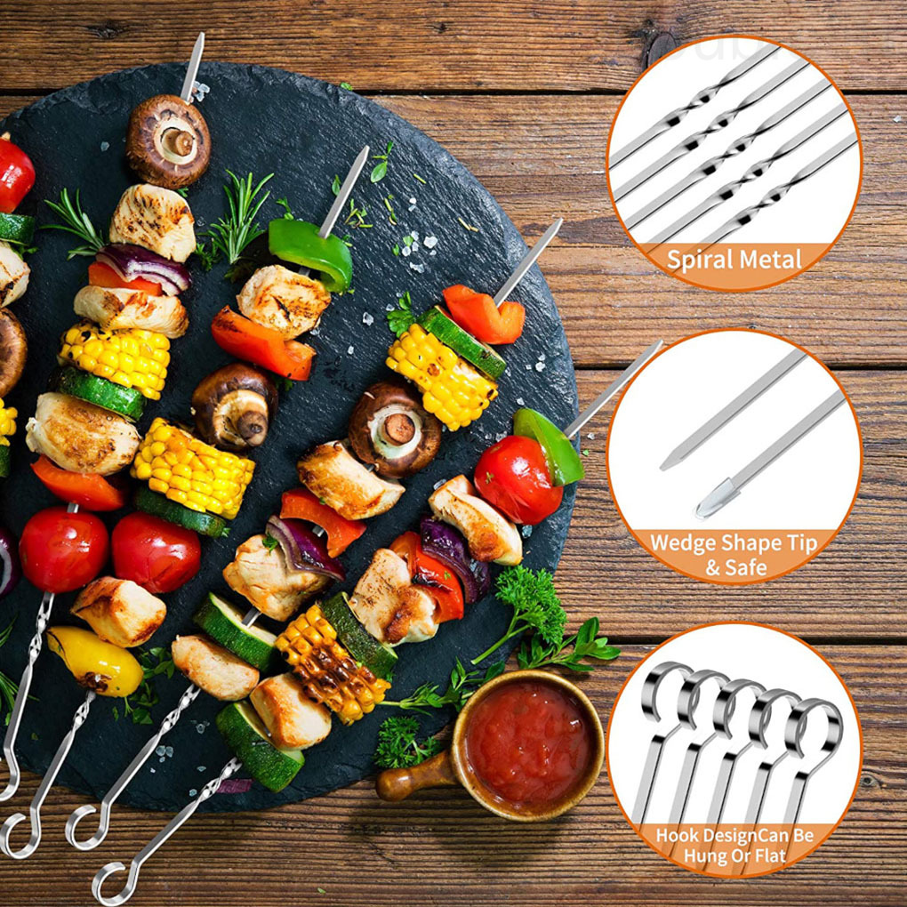 Set 10 Xiên Nướng Bbq Bằng Thép Không Gỉ