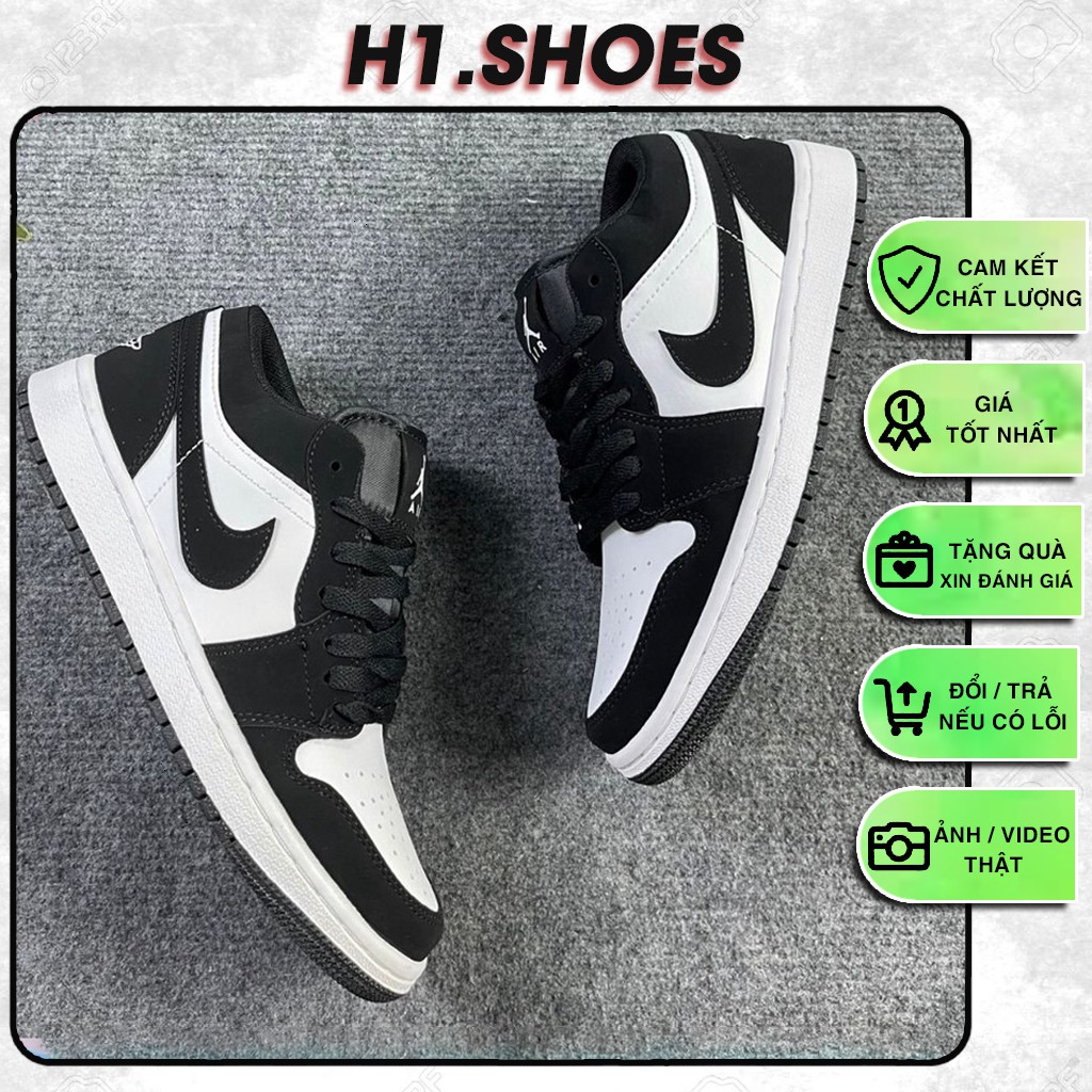 Giày thể thao Air Jordan 1 low Panda,Giày cổ thấp đen trắng hàng cao cấp 2021