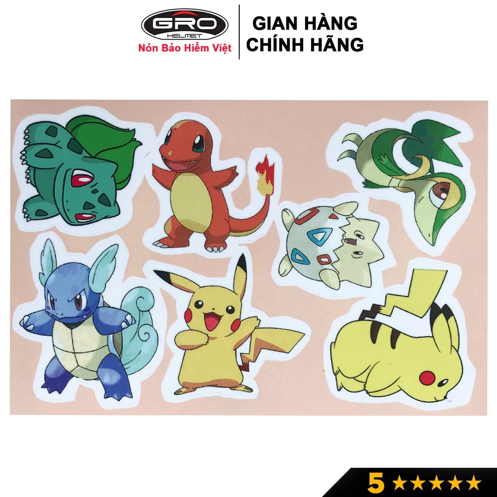 Sticker cute GRO, chống nước dán laptop, điện thoại, đàn guitar, mũ bảo hiểm, vali