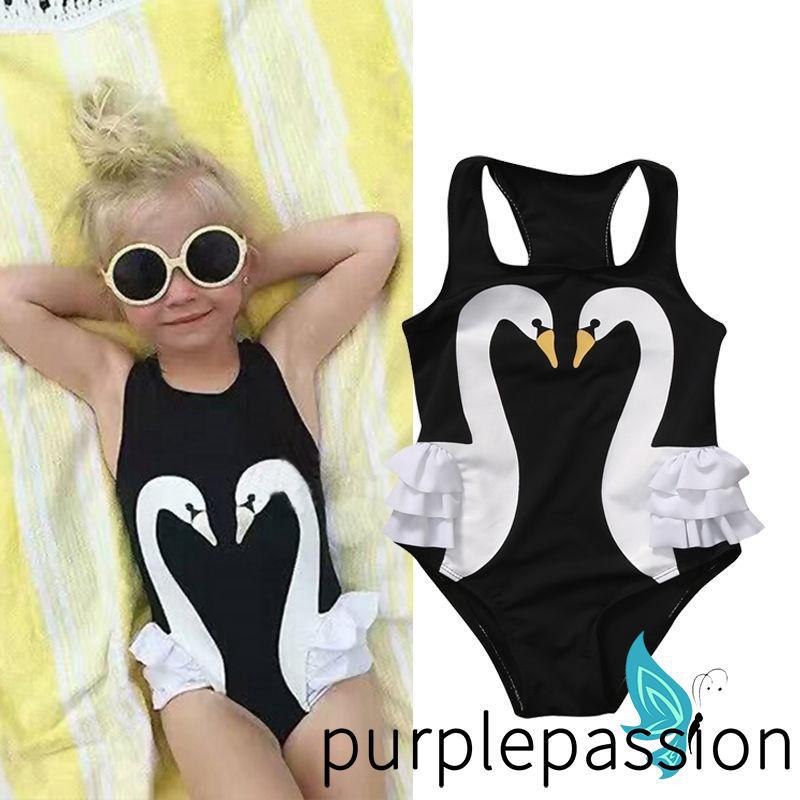 Bộ đồ bơi một mảnh phong cách thiên nga trắng đáng yêu cho bé gái