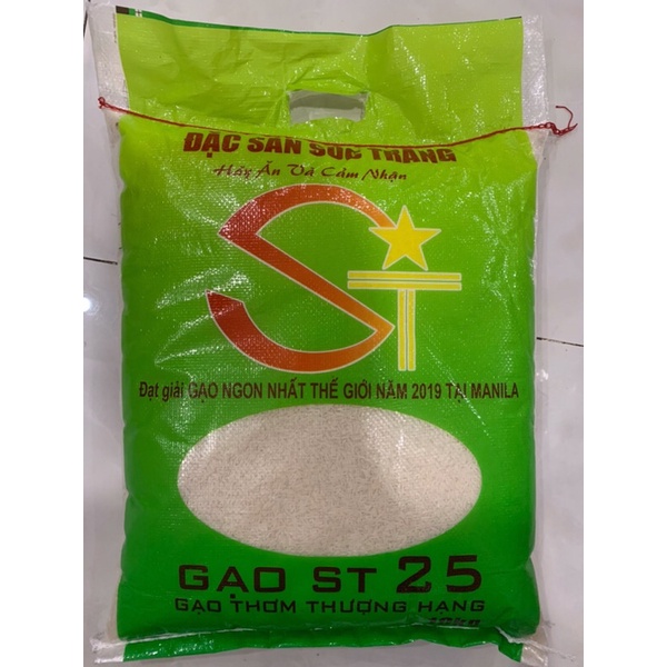 Gạo ST25 Sóc Trăng (bao 5kg Gạo Thơm Cao Cấp)