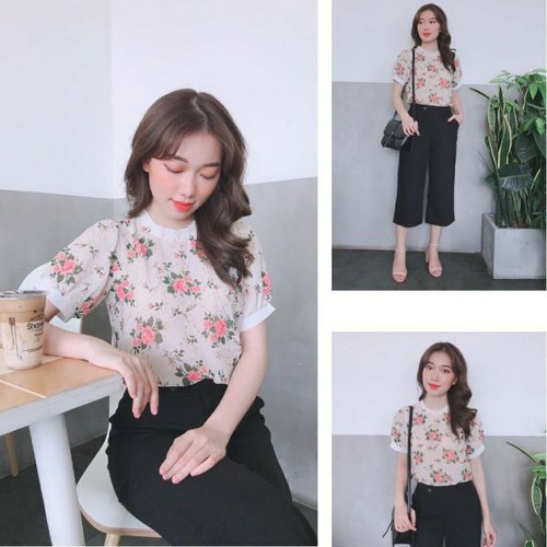 Áo Voan Hoa Cổ Ren Tay Bồng Tiểu Thư - Khuyến Mãi Giá Rẻ Chỉ: 117.600 Đ |  Giảm Giá Mỗi Ngày