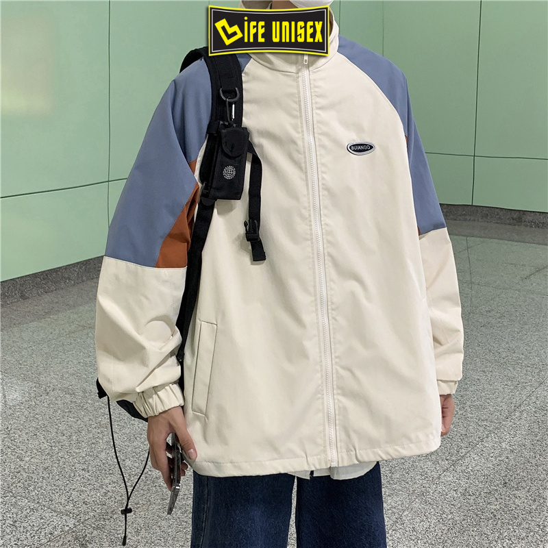 Áo Khoác Bomber Dù PHỐI MÀU Nam Nữ Form Rộng 2 Lớp Kiểu Ulzzang Unisex Bóng Chày - LIFE UNISEX
