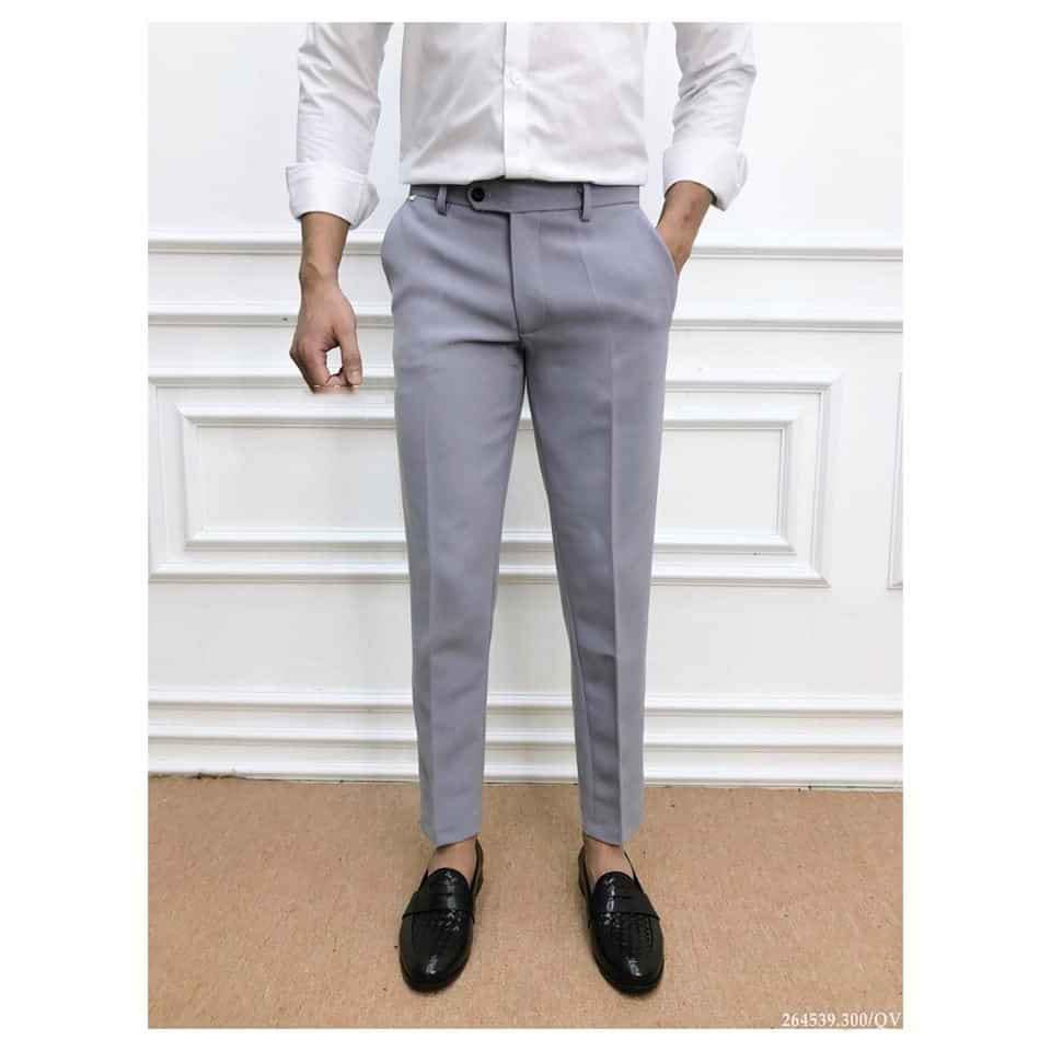 Quần Âu Nam Màu Ghi Dáng Ôm Body Hàn Quốc | BigBuy360 - bigbuy360.vn