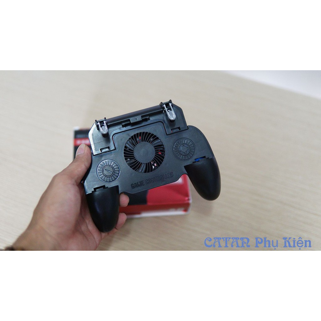 Tay cầm gamepad chơi game có nút bắn và quạt tản nhiệt SR - Chuyên PUBG ROS FF – PK05-GamepadSR