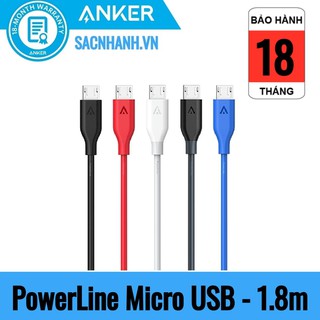 Cáp sạc nhanh micro usb anker powerline - dài 1.8m - a8133