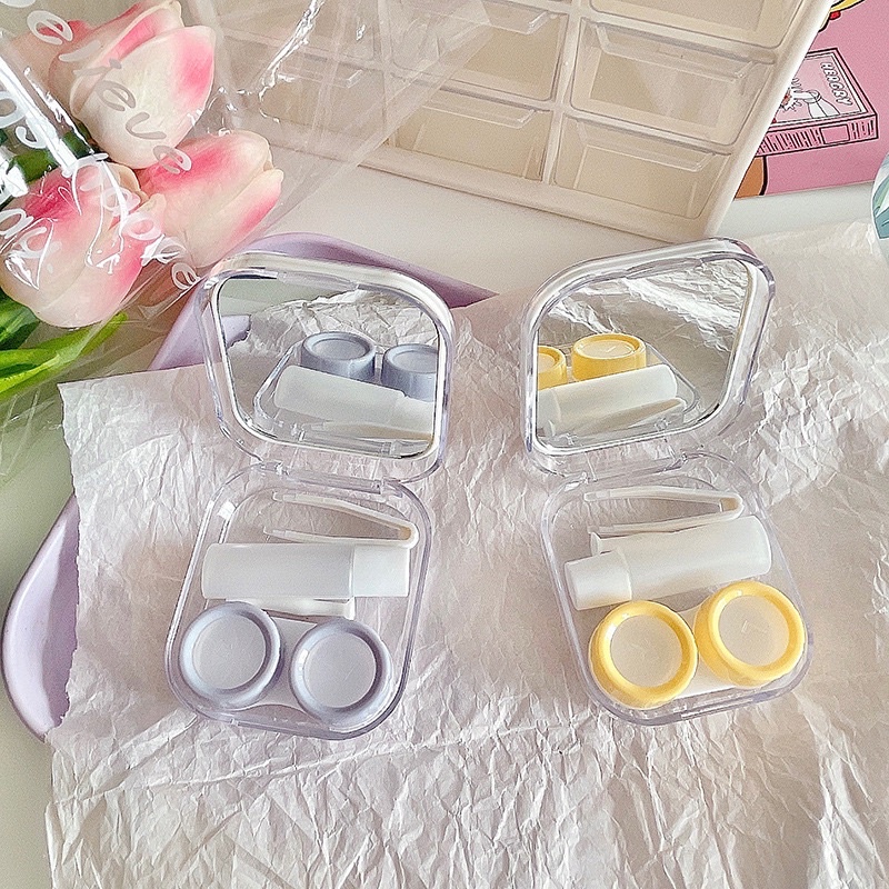 Khay Gương To Tráng Gương Hoa Cúc Hoa Hồng - Case Đựng Lens
