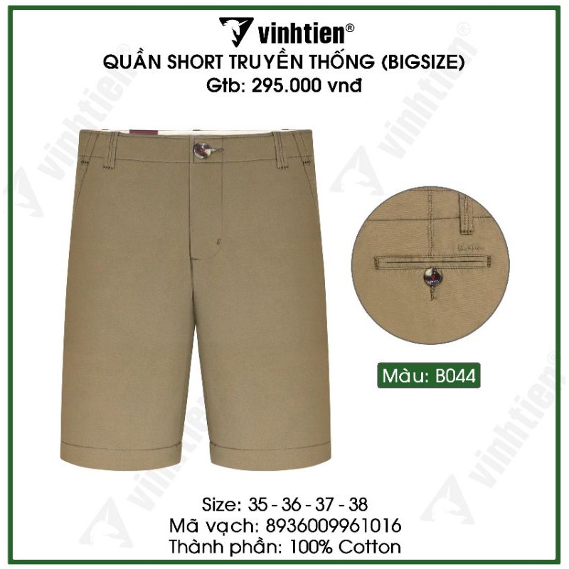 Quần Short Classic Bigsize 295 Vĩnh Tiến