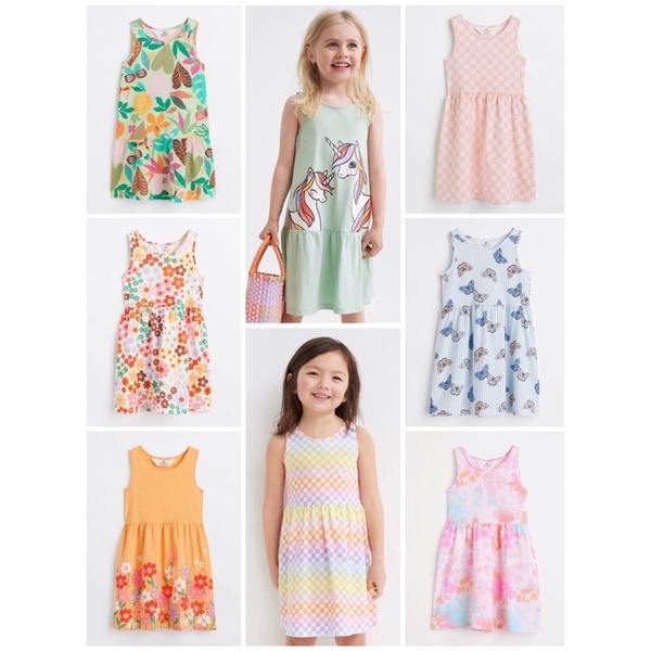 (H&M CHÍNH HÃNG) NEW 2022 Váy sát nách cotton bé gái vợt sale