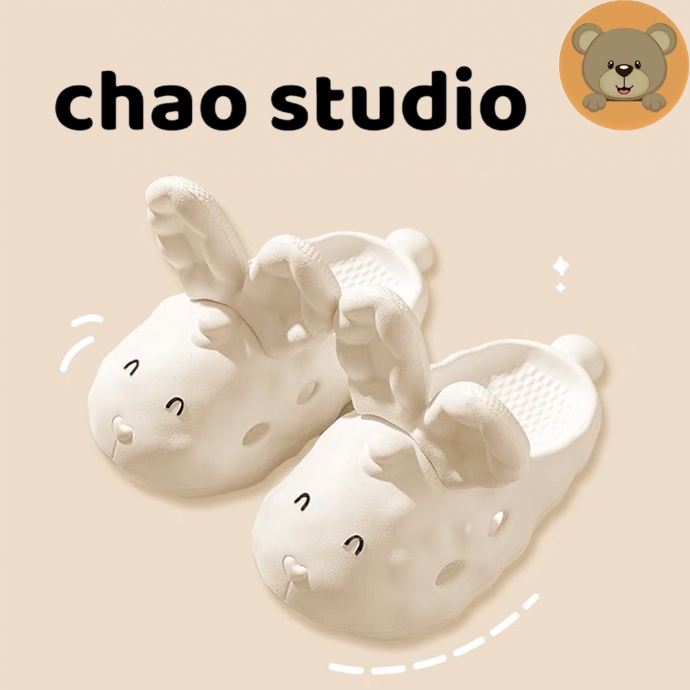 DÉP QUAI NGANG CON THỎ đế cao dễ thương, dép bánh mì đế cao chất liệu eva chống ngấm nước