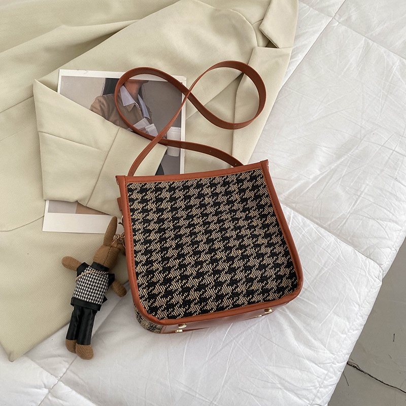 Túi đeo chéo IELGY họa tiết da báo/ răng sói/ caro phong cách cổ điển thời trang cho nữ