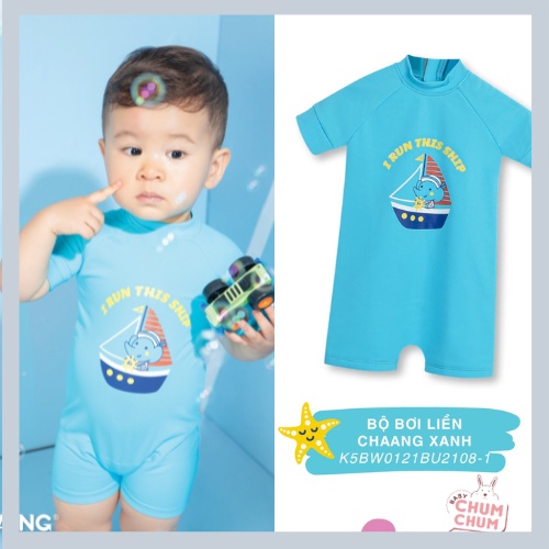 Bộ Bơi Liền Chaang Xanh Baby Chumchum 09-36M