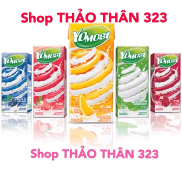 ❤Sữa Yomost 4Vị DÂU, VIỆT QUẤT, LỰU, CAM 170ml (1lốc x 4hộp)