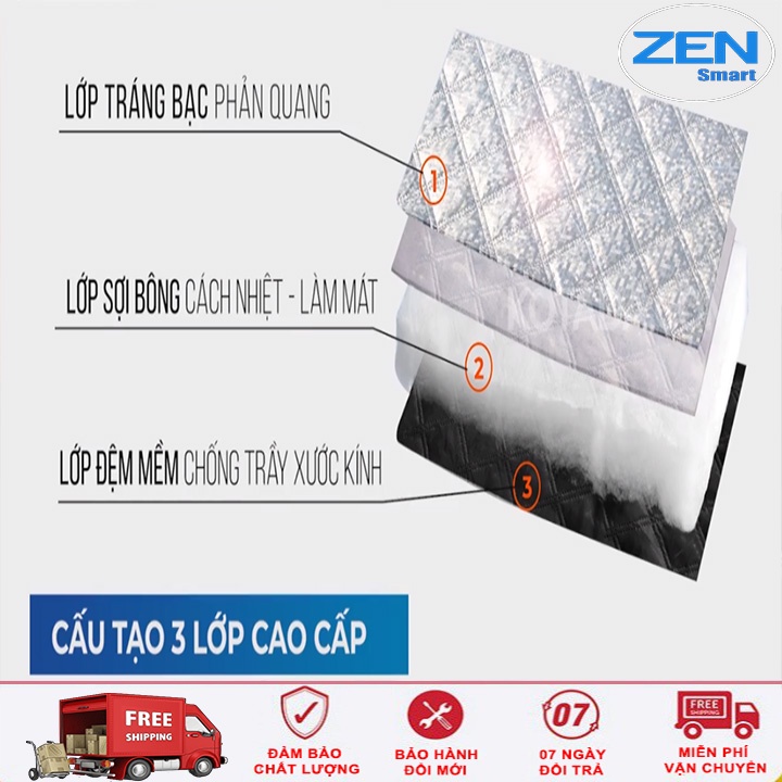 Bạt Phủ Kính Lái Ô Tô Cao Cấp, Bạt Che Nắng Ô Tô Tráng Bạc Cách Nhiệt 3 Lớp - Tránh Tia UV, Bảo Vệ Nội Thất Xe