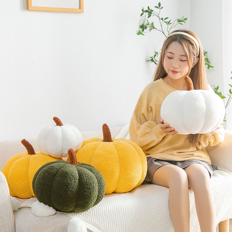 Gối Trang Trí Phòng Khách / Phòng Ngủ Hình Bí Ngô / Quả Bí Ngô Sáng Tạo