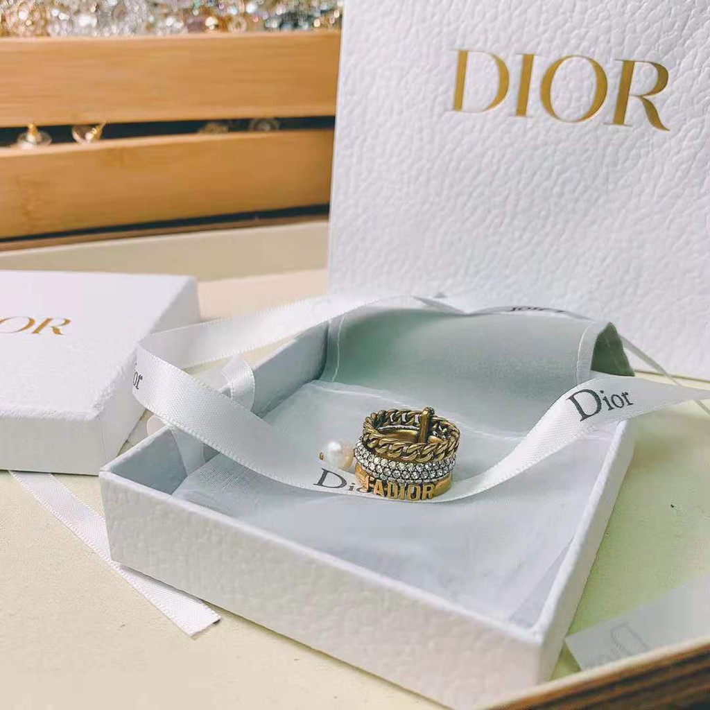 Nhẫn Dior Đính Ngọc Trai Thời Trang Cho Nữ