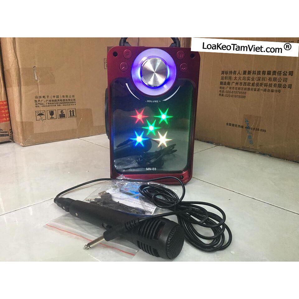 [ Hot Nhất ] Loa bluetooth karaoke MN03 -ghim mic hát karaoke, phát nhạc youtube, zing -  tặng kèm 1 micro