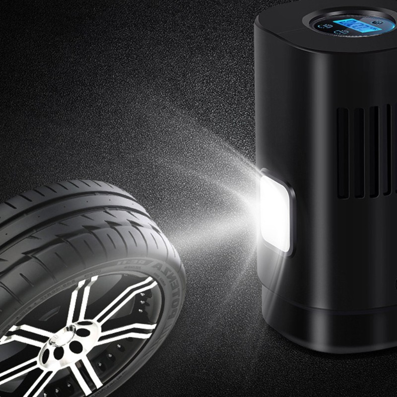 Máy bơm lốp xe ô tô mini có đèn led DC 12V tiện dụng