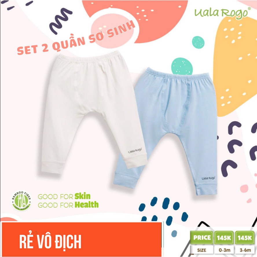 Set 2 quần dài sơ sinh Uala Rogo UR2009