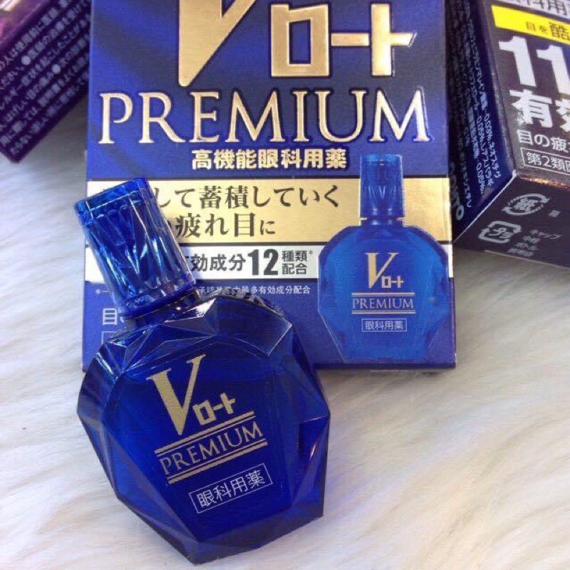 Nhỏ mắt Rohto V-Premium 15ml (the độ 2) màu xanh dương Nhật bản