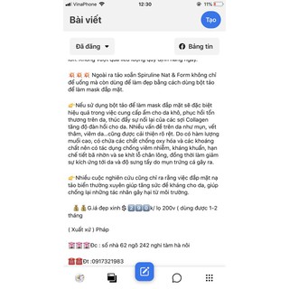 Tảo xoắn Nat&form pháp