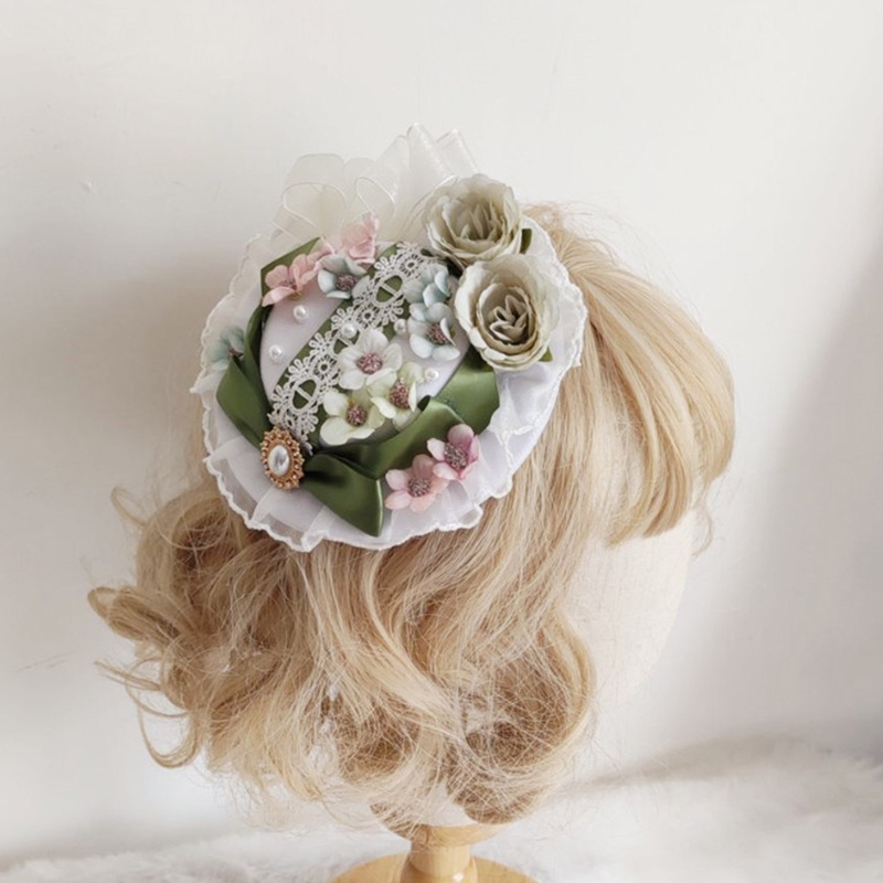 Kẹp Tóc Hình Nón Len Gắn Hoa Đáng Yêu Cho Nữ