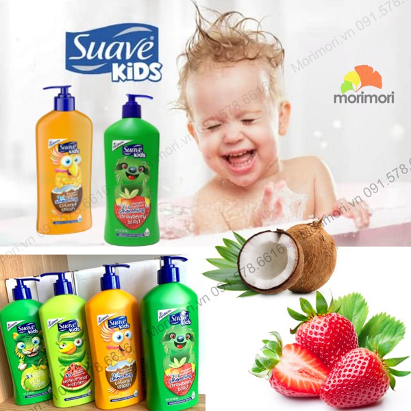 Sữa Tắm Gội Xả 3in1 & 2in1 Suave Kids 532ml Chai Vòi Nhí