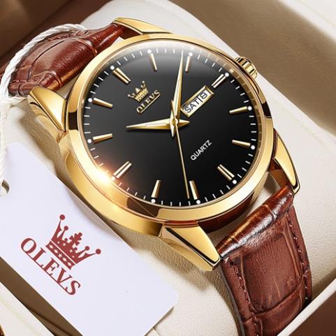 Đồng hồ nam dây da chính hãng Olevs 6898 chống nước,chống xước bảo hành 12 tháng | BigBuy360 - bigbuy360.vn