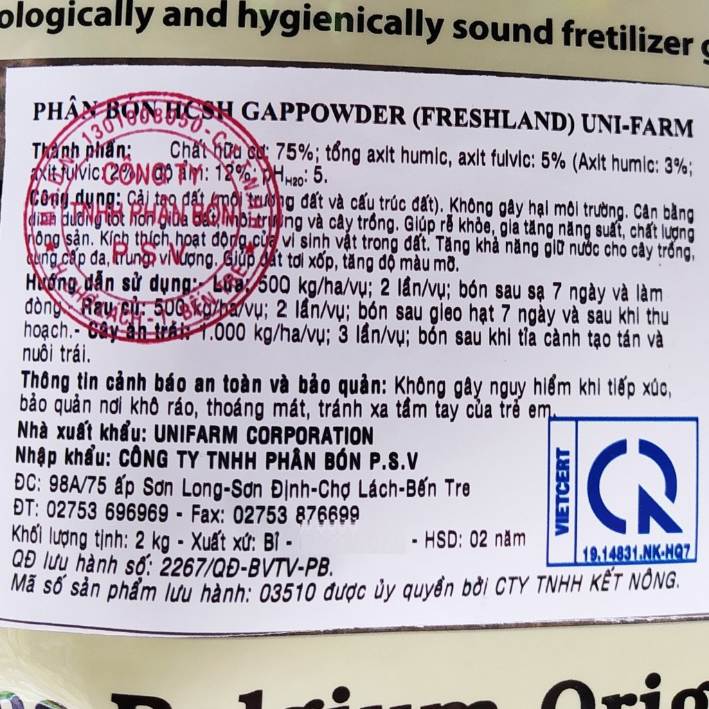 Phân hữu cơ cao cấp nhập khẩu Bỉ 2kg - Phân bón hữu cơ Chuyên dùng cho Hoa Hồng, Cây Kiểng và Rau Màu